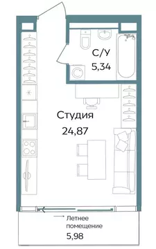 Студия Крым, Саки ул. Морская (36.19 м)