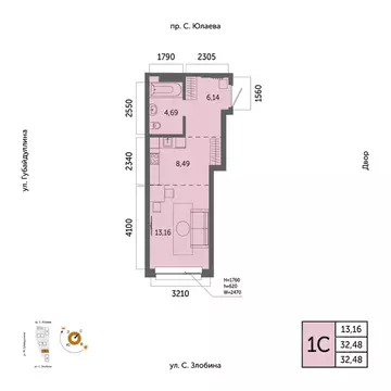 1-к кв. Башкортостан, Уфа Зеленая Роща жилрайон, Урбаника жилой ...