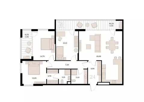 3-комнатная квартира: Симферополь, улица Ешиль Ада, 6 (115.52 м)
