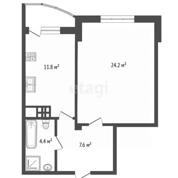 Студия Саратовская область, Энгельс ул. Тельмана, 6д (54.0 м)
