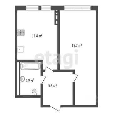 1-к кв. Тюменская область, Тюмень Полевая ул., 117к1 (36.6 м)
