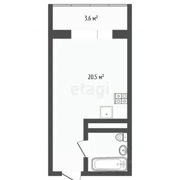 Студия Тюменская область, Тюмень ул. Тимофея Чаркова, 28 (21.0 м)