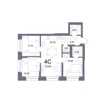 4-к кв. Новосибирская область, Новосибирск Лемонт жилой комплекс (72.4 ...