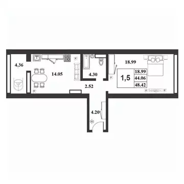 1-к кв. Новгородская область, Великий Новгород ул. Королева, 22к2 ...