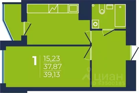 1-к кв. Башкортостан, Уфа просп. Дружбы Народов, 51 (39.1 м)