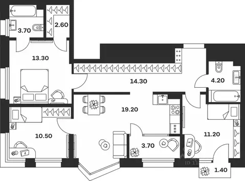 3-к кв. Тульская область, Тула ул. Михеева, 9А (84.1 м)