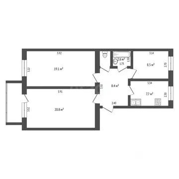 3-к кв. Тюменская область, Тюменский муниципальный округ, Боровский рп ...