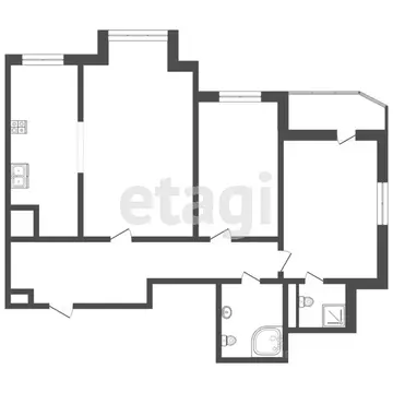 3-к кв. Тюменская область, Тюмень ул. Максима Горького, 68к2 (102.0 м)