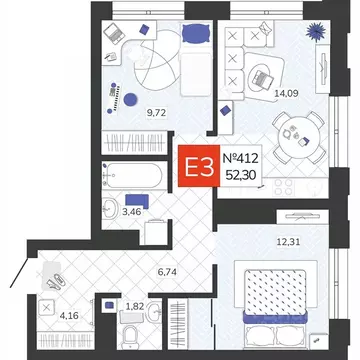 2-к кв. Тульская область, Тула Мясново мкр, Желания жилой комплекс ...