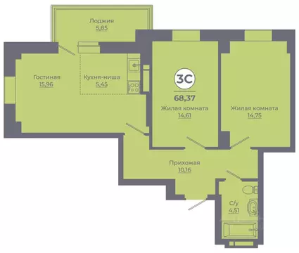 3-к кв. Ростовская область, Ростов-на-Дону Левенцовский мкр, ...