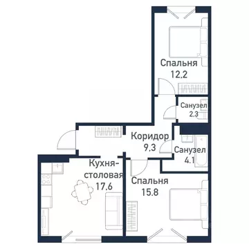 2-к кв. Челябинская область, Челябинский городской округ, пос. ...