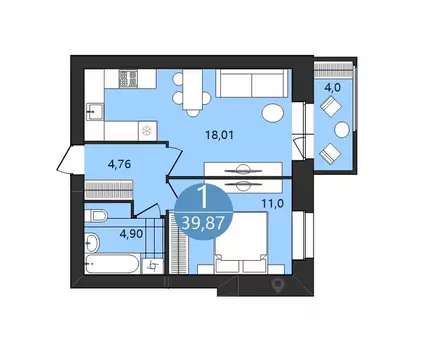 1-к кв. Ярославская область, Ярославль Московский Квартал жилой ...