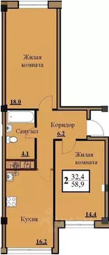 2-к кв. Ставропольский край, Ессентуки Просторная ул., 36к3 (58.4 м)