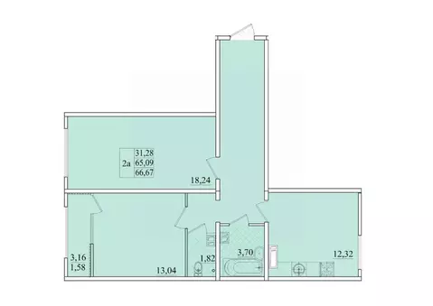 2-к кв. Крым, Симферопольский район, с. Мирное МирГрад жилой комплекс ...