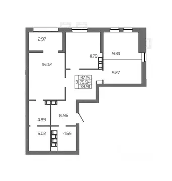 3-к кв. Волгоградская область, Волгоград Селена жилой комплекс (78.91 ...