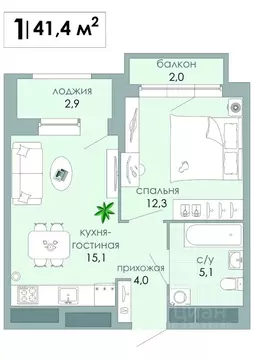 1-к кв. Тверская область, Тверь Южный мкр,  (41.4 м)