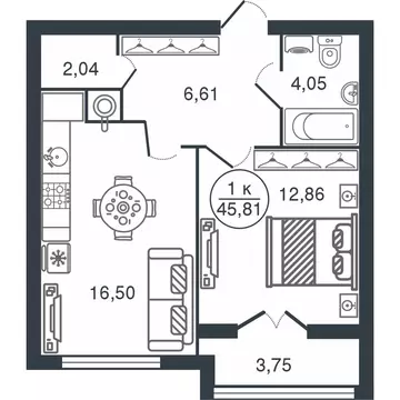 1-к кв. Тверская область, Тверь Бурашевское ш., 60 (45.81 м)