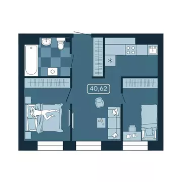 2-к кв. Приморский край, Владивосток ул. Борисенко (40.62 м)