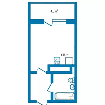 Квартира-студия: Тюмень, улица Александра Протозанова, 4 (25.1 м)