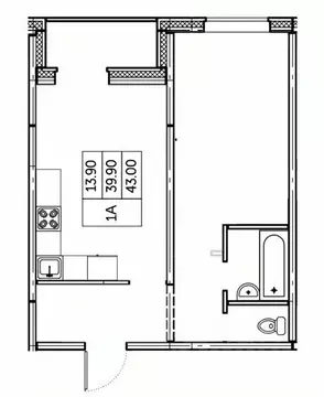 1-к кв. Чувашия, Чебоксары ул. П.В. Дементьева, поз1 (43.0 м)