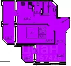 2-к кв. Брянская область, Брянский район, пос. Мичуринский  (48.3 м)