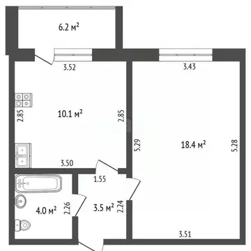 1-к кв. Башкортостан, Стерлитамак ул. Ивлева, 11А (36.1 м)