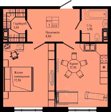 1-к кв. Ленинградская область, Коммунар г. Гатчинский муниципальный ...