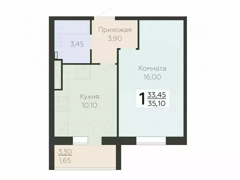 1-комнатная квартира: Всеволожск, микрорайон Южный, Крымская улица, ...