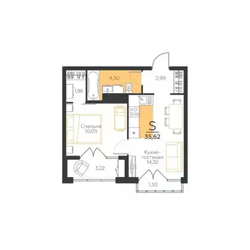 1-к кв. Тульская область, Тула городской округ, пос. Молодежный 10А ...