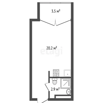 Квартира-студия: Коктебель, Арматлукская улица, 2к4 (26.6 м)