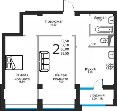 2-к кв. Ставропольский край, Ессентуки ул. Фридриха Энгельса, 53 ...