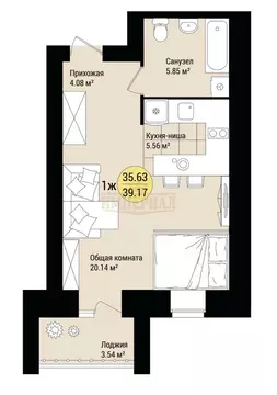 Квартира-студия: посёлок городского типа Медведево, улица Дмитрия ...