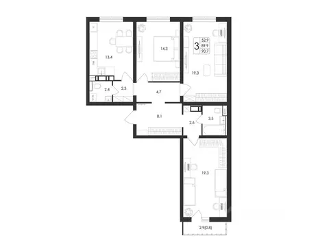 3-к кв. Воронежская область, Воронеж Первое Мая мкр, Май жилой ...