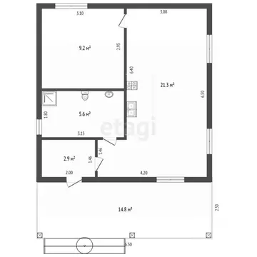 Дом в Тюменская область, Тюмень Большое Царево-3 ОНТ,  (59 м)