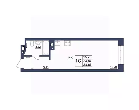 Студия Башкортостан, Уфа Космос жилой комплекс, лит1 (28.87 м)