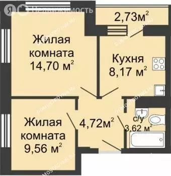 2-комнатная квартира: Дзержинск, территория Прибрежная, Окская ...