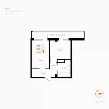 1-к кв. Адыгея, Тахтамукайский район, Яблоновский пгт Первомайская ...
