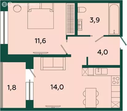 1-комнатная квартира: Аннинское городское поселение, деревня Пески, ...