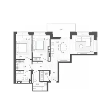2-к кв. Алтайский край, Барнаул ул. Сизова, 20 (85.64 м)