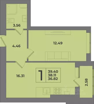 1-к кв. Калининградская область, Калининград Коммунистическая ул. ...