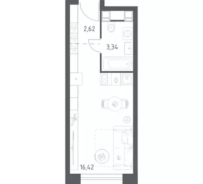 Квартира-студия: Москва, Пятницкое шоссе, 56Б (22.38 м)