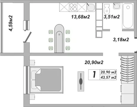 1-к кв. Оренбургская область, Оренбург Осенний Лист жилой комплекс, 3 ...