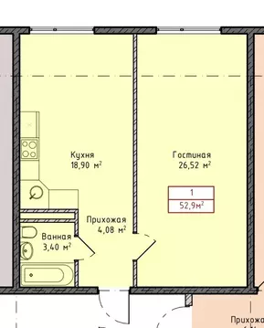 1-к кв. Дагестан, Махачкала ул. Московская, 133 (52.0 м)