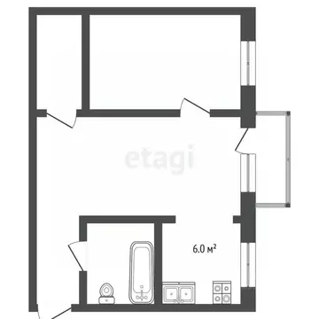 2-к кв. Омская область, Омск просп. Карла Маркса, 79а (44.9 м)