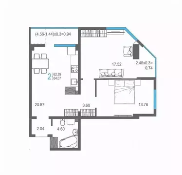2-к кв. Крым, Ялта ул. Кирова, 155Ак1 (64.07 м)
