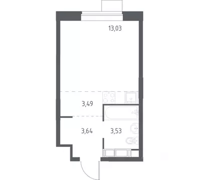 Студия Московская область, Балашиха ул. Бояринова, 32 (22.7 м)