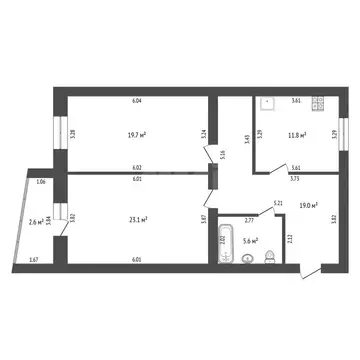2-комнатная квартира: Стерлитамак, улица Богдана Хмельницкого, 38 ...