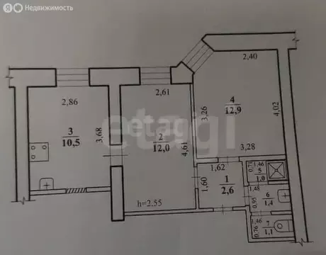2-комнатная квартира: Чита, улица Карла Маркса, 10 (41.5 м)