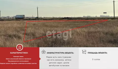 Участок в Крым, Сакский район, Суворовское с/пос, Чайка-С ...