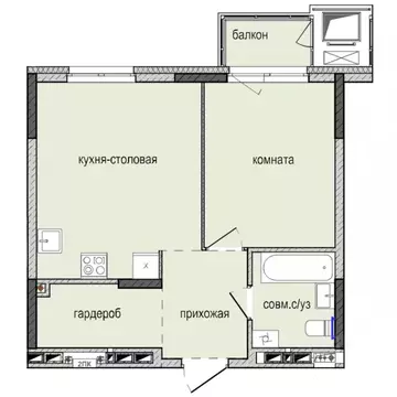 1-к кв. Удмуртия, Ижевск Культбаза жилрайон, 8-й мкр, Ежевика жилой ...